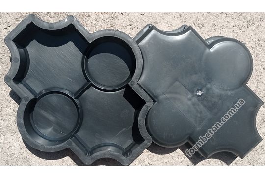 Формы для тротуарной плитки Клевер 4,5 см с кругами гладкий